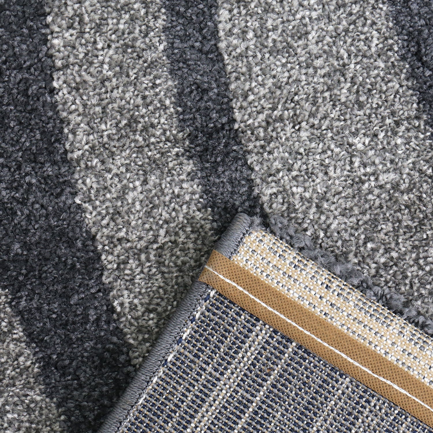 Modern rug for living room, bedroom, designer rug, dark grey, light grey melange, short pile rug