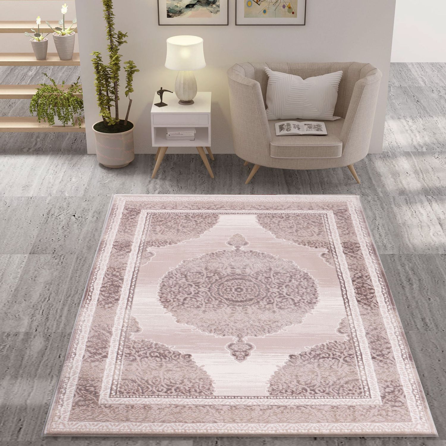 Designer Rug Dubai Beige Elegant Oriental-1