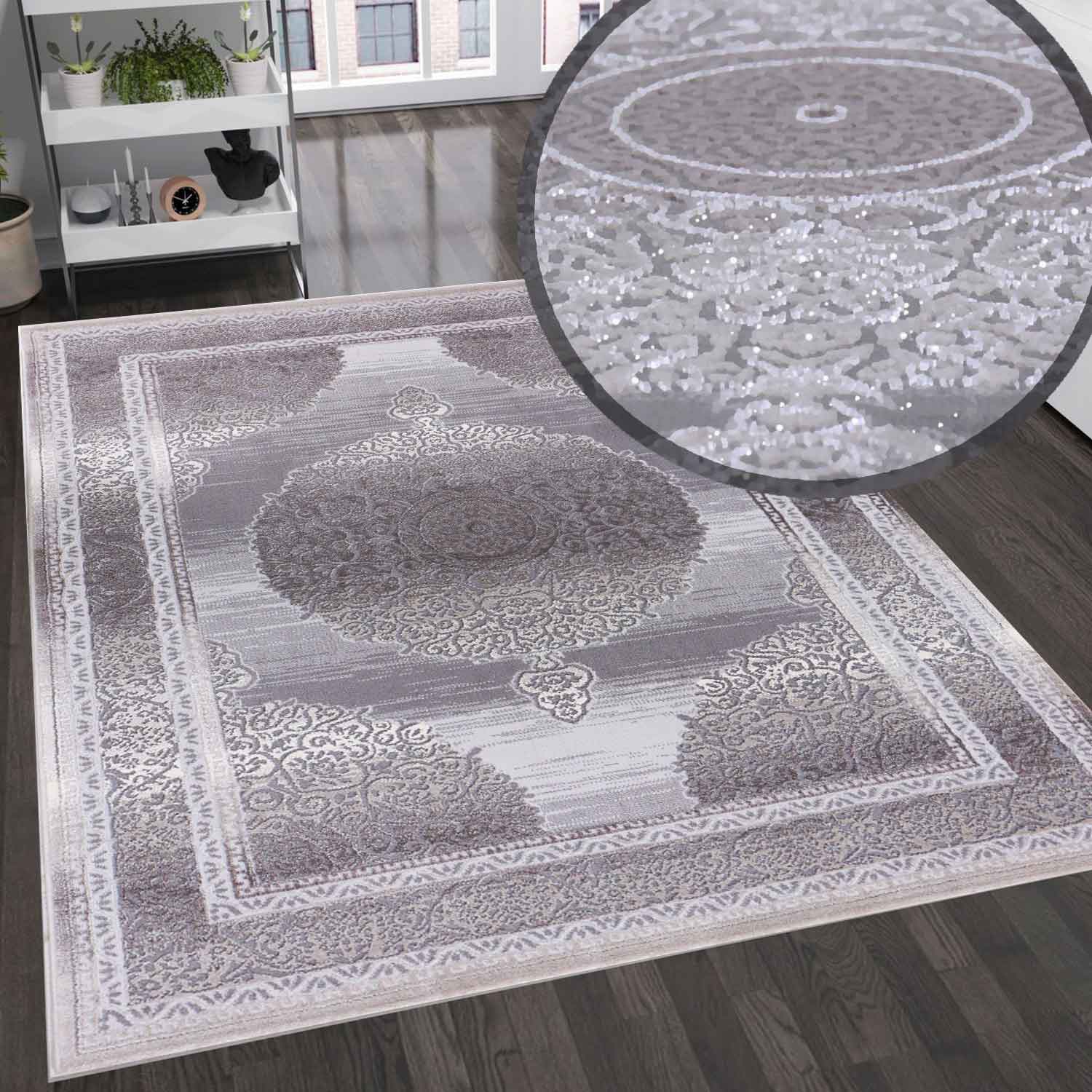 Designer Rug Dubai Grey Elegant Oriental-1
