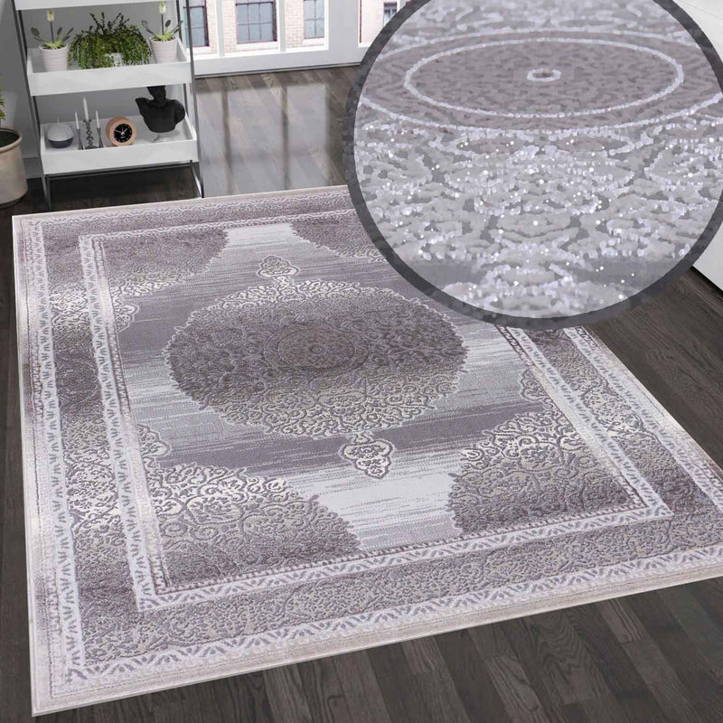 Designer Rug Dubai Grey Elegant Oriental-zoom-