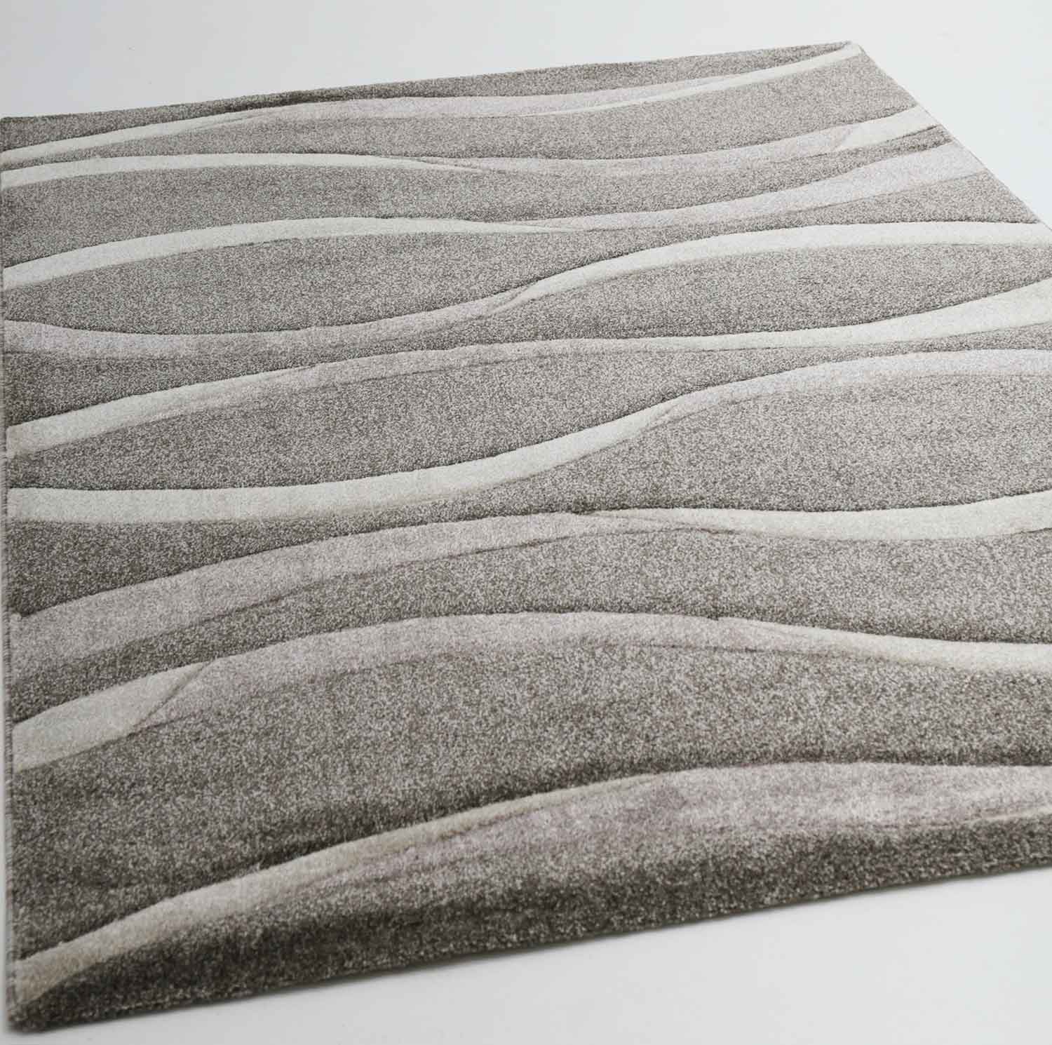 Designer rug, modern abstract, wave pattern, contour cut, various color options-zoom-9