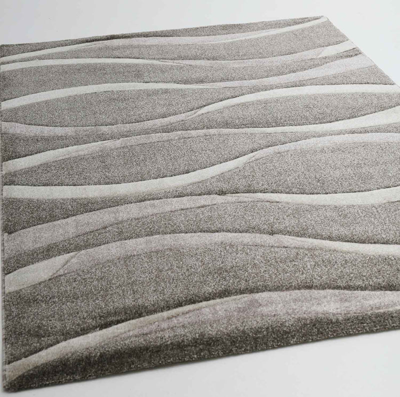 Designer rug, modern abstract, wave pattern, contour cut, various color options-zoom-