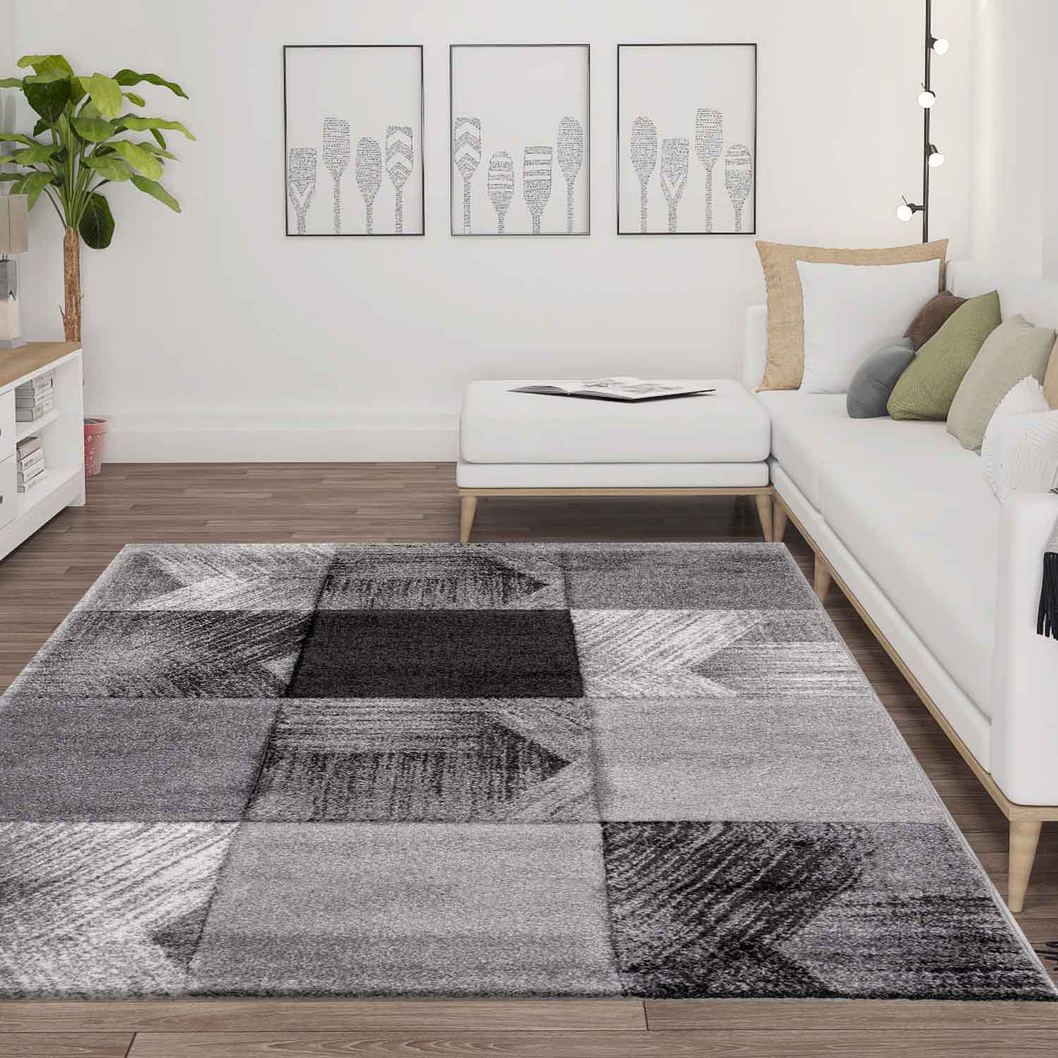 Designer rug living room interior design modern grey-1
