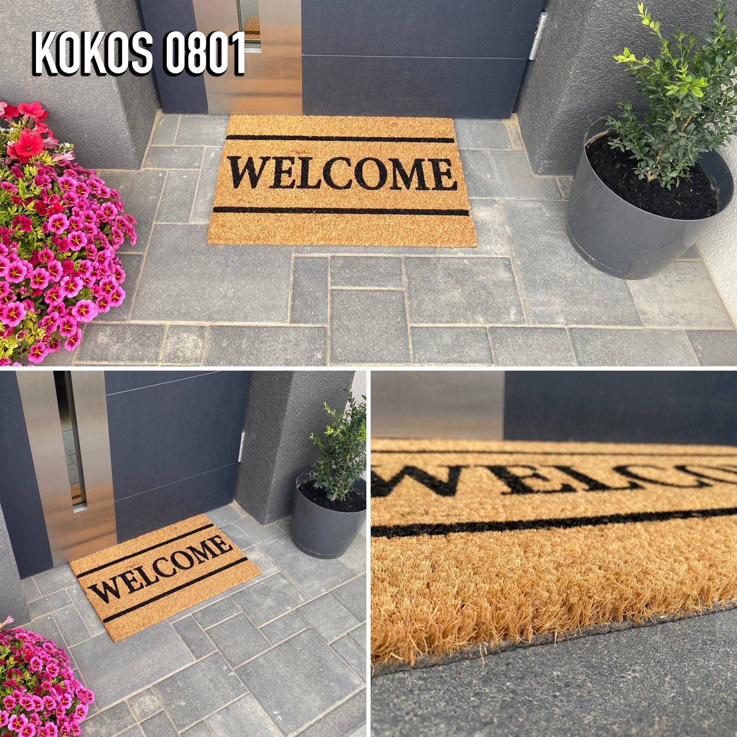 Coconut doormat, indoor & outdoor dirt trapper for front door, doormat, patio, balcony-18