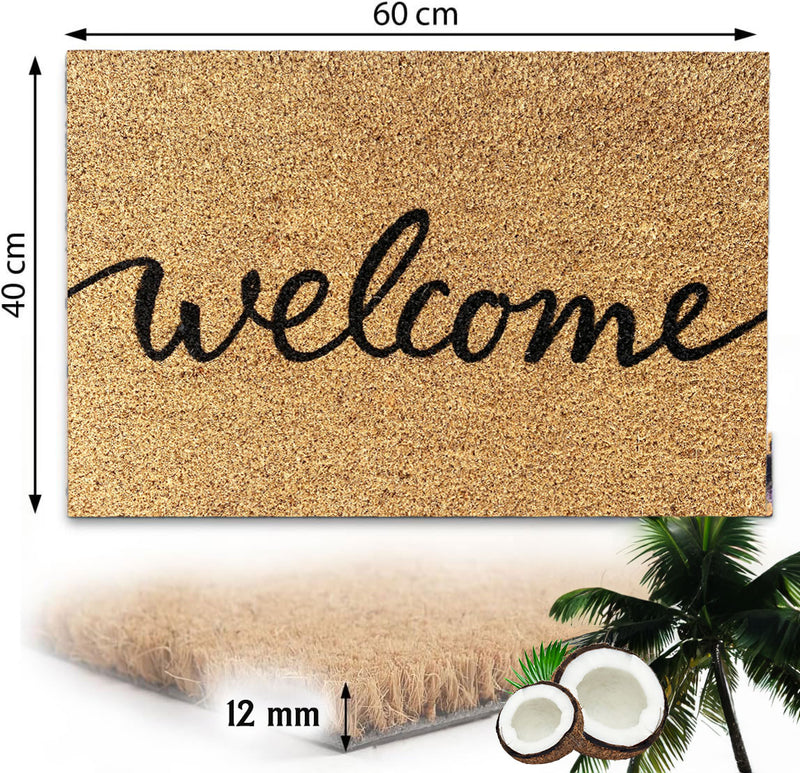 Coconut doormat, indoor & outdoor dirt trapper for front door, doormat, patio, balcony-zoom-