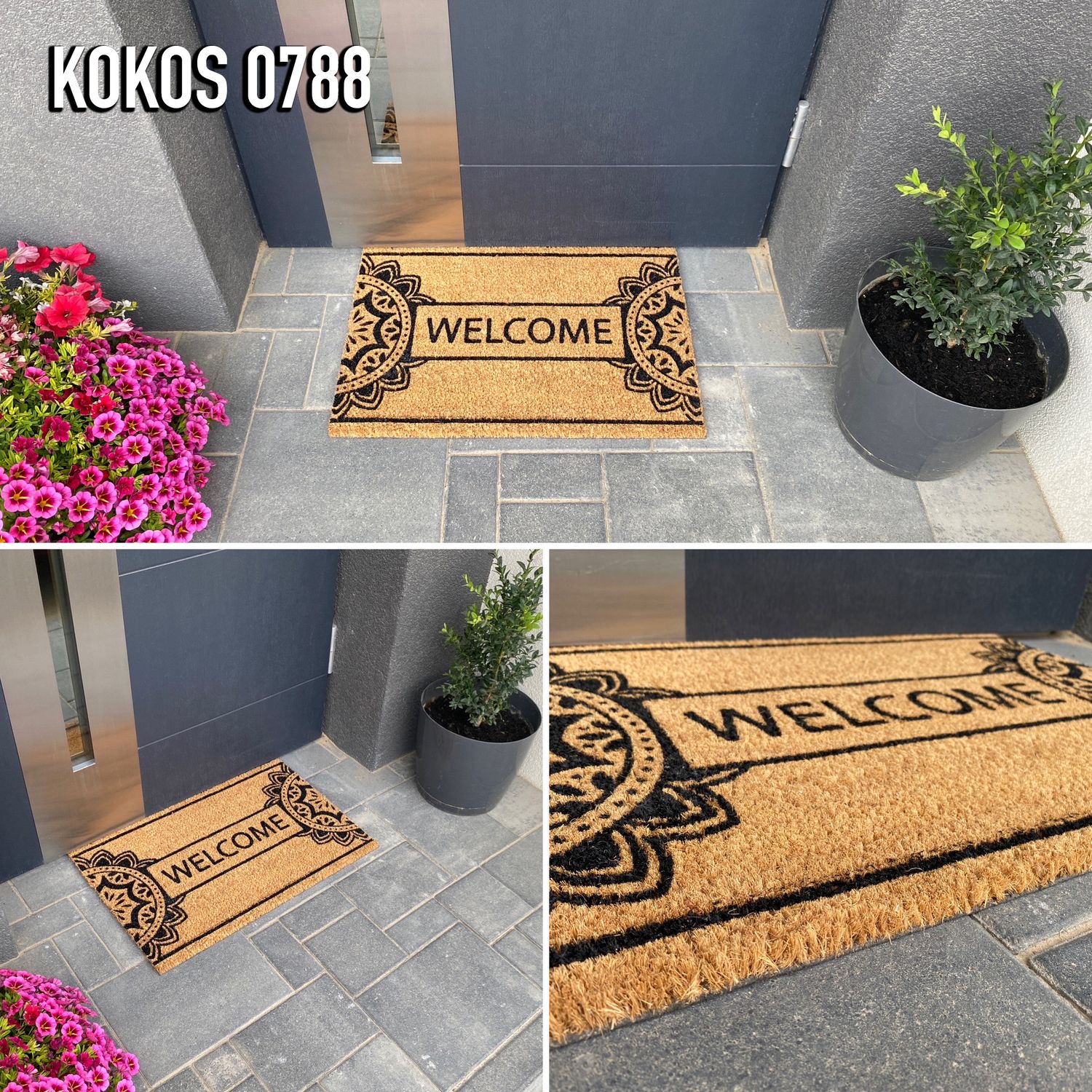 Coconut doormat, indoor & outdoor dirt trapper for front door, doormat, patio, balcony-3