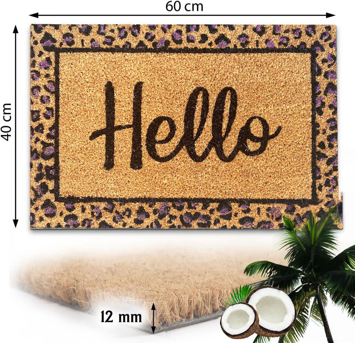 Coconut doormat, indoor & outdoor dirt trapper for front door, doormat, patio, balcony-14