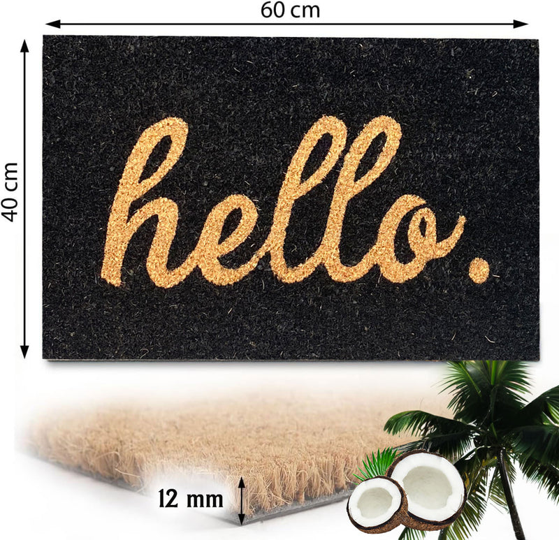 Coconut doormat, indoor & outdoor dirt trapper for front door, doormat, patio, balcony-zoom-