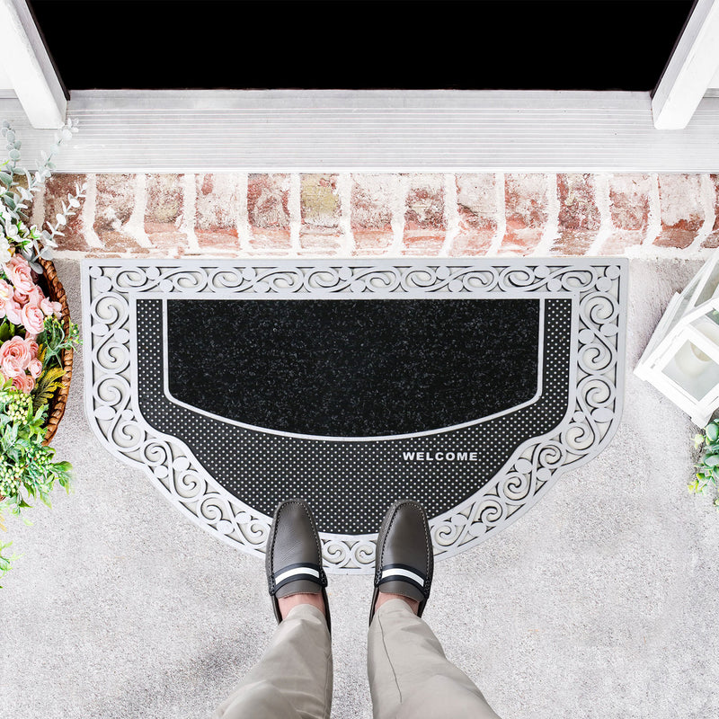 Entrance doormat, outdoor rubber mat, dirt trapper for front door, doormat, patio, balcony-zoom-