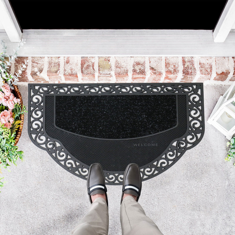 Entrance doormat, outdoor rubber mat, dirt trapper for front door, doormat, patio, balcony-zoom-