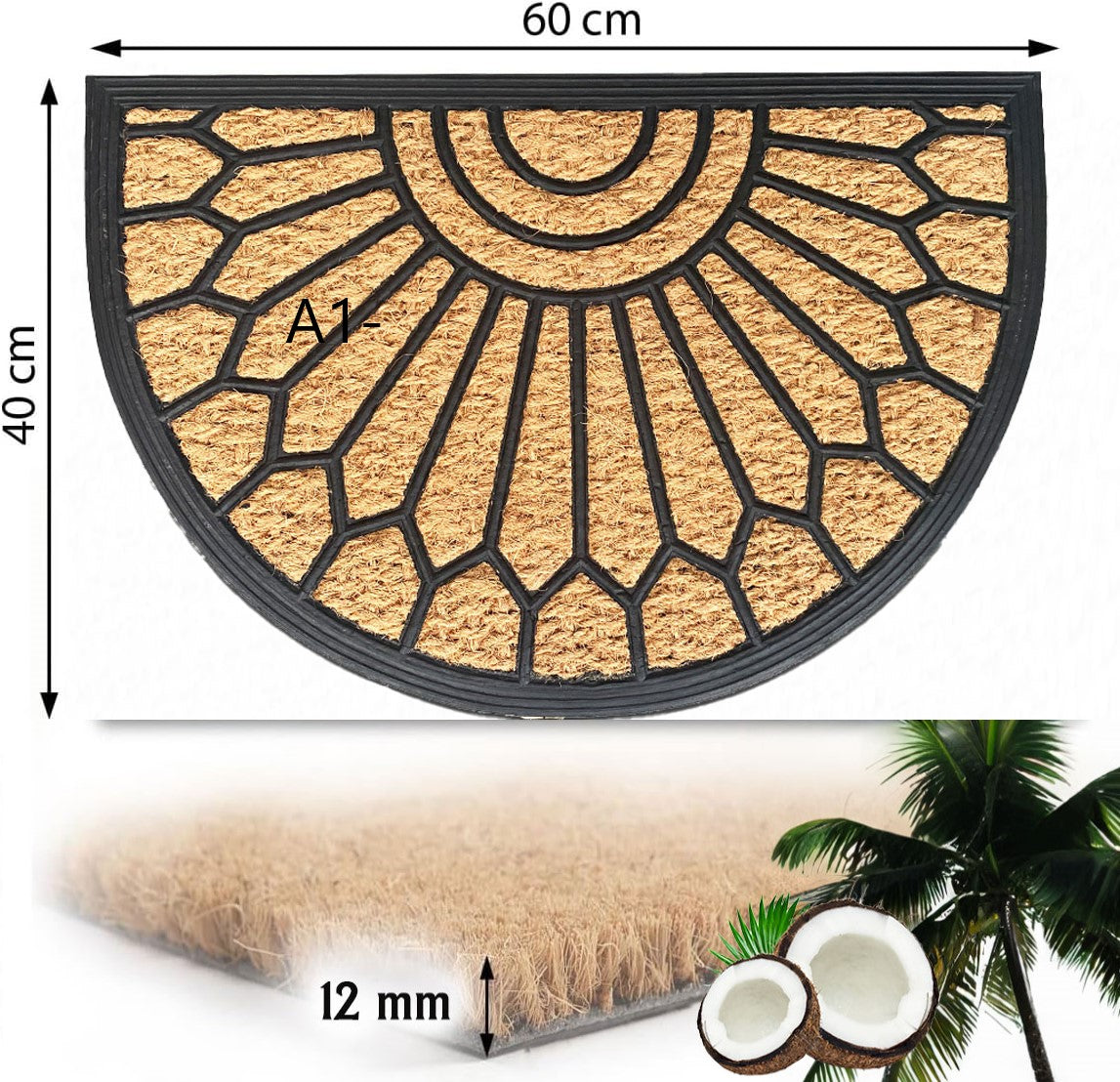 Coconut doormat, indoor & outdoor dirt trapper for front door, doormat, patio, balcony-zoom-23
