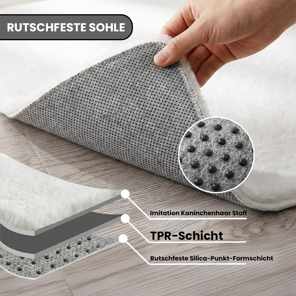 Deluxe washable fur rug, soft high-pile rug in a solid color, cozy for your living room or bedroom-31