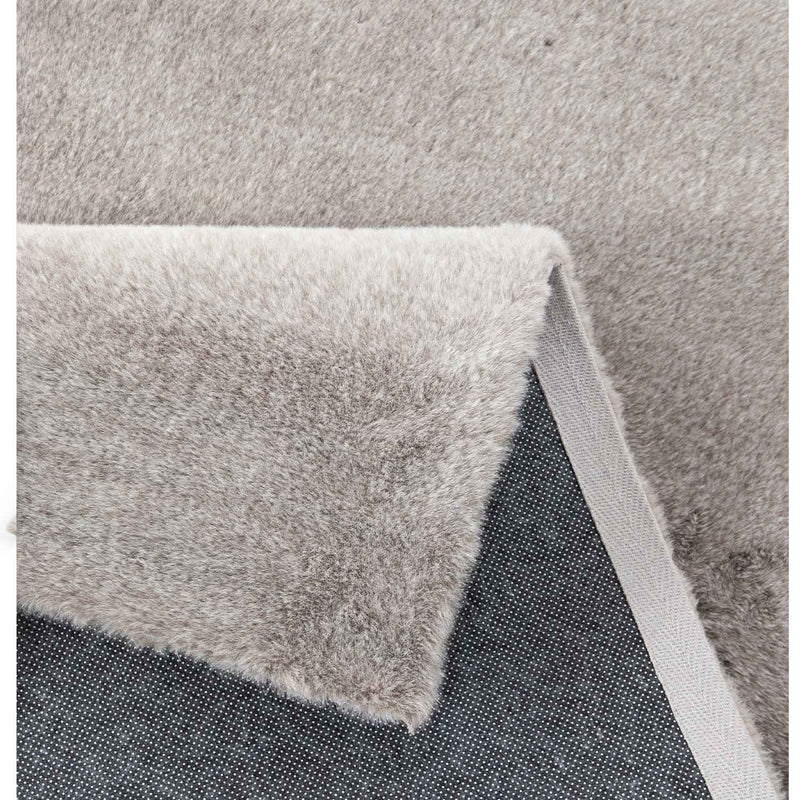 Faux fur rug, mottled with double color gradient, dense, fluffy, silky sheen, high pile-zoom-