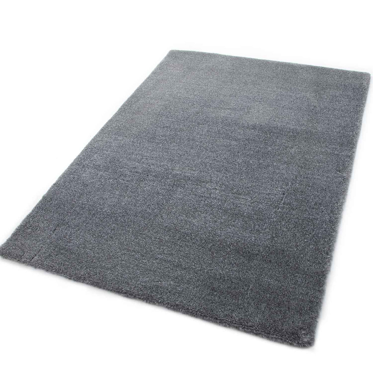 Faux fur rug, mottled with double color gradient, dense, fluffy, silky sheen, high pile