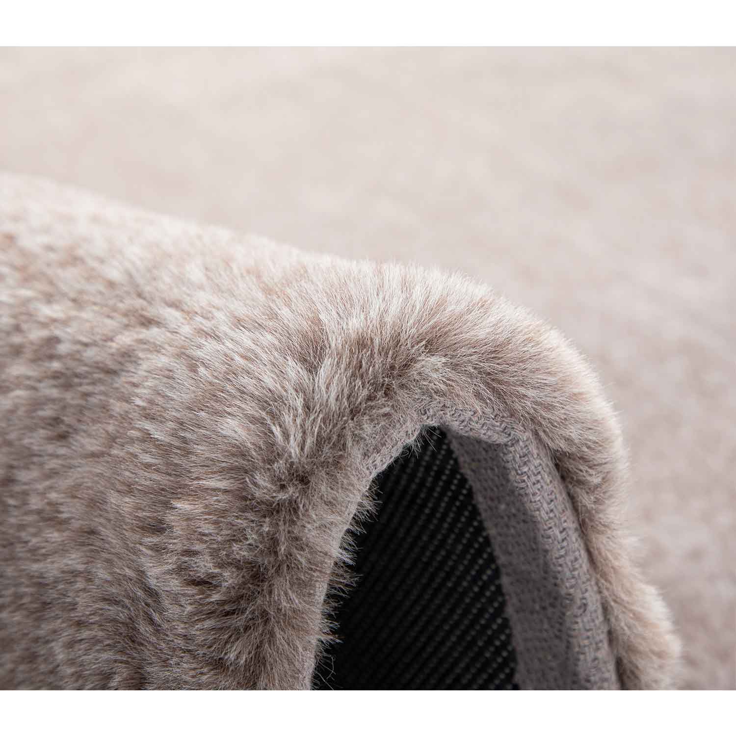 Faux fur rug, mottled with double color gradient, dense, fluffy, silky sheen, high pile-zoom-3