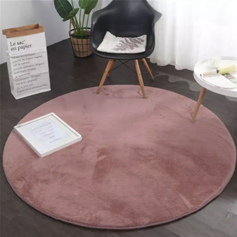 Faux fur rug in antique rose, extremely fluffy, silky sheen-zoom-