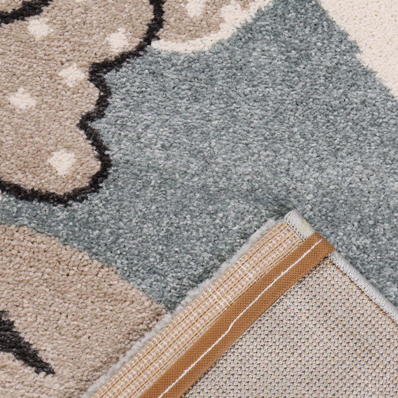 Children's rug, nursery rug, baby rug, cheerful sheep, mint blue, beige dots-zoom-