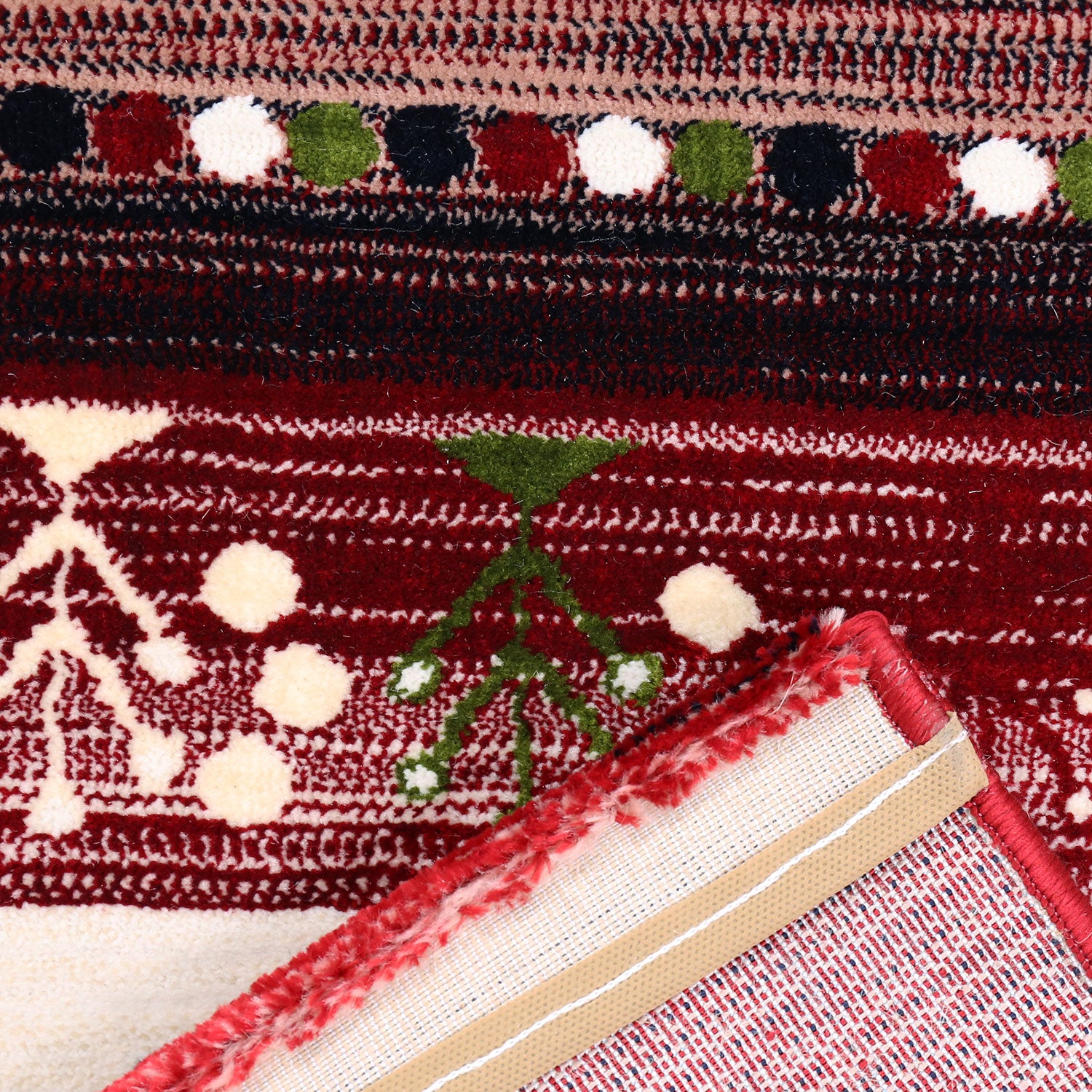 Gabbeh-style rug, colorful and mottled with border