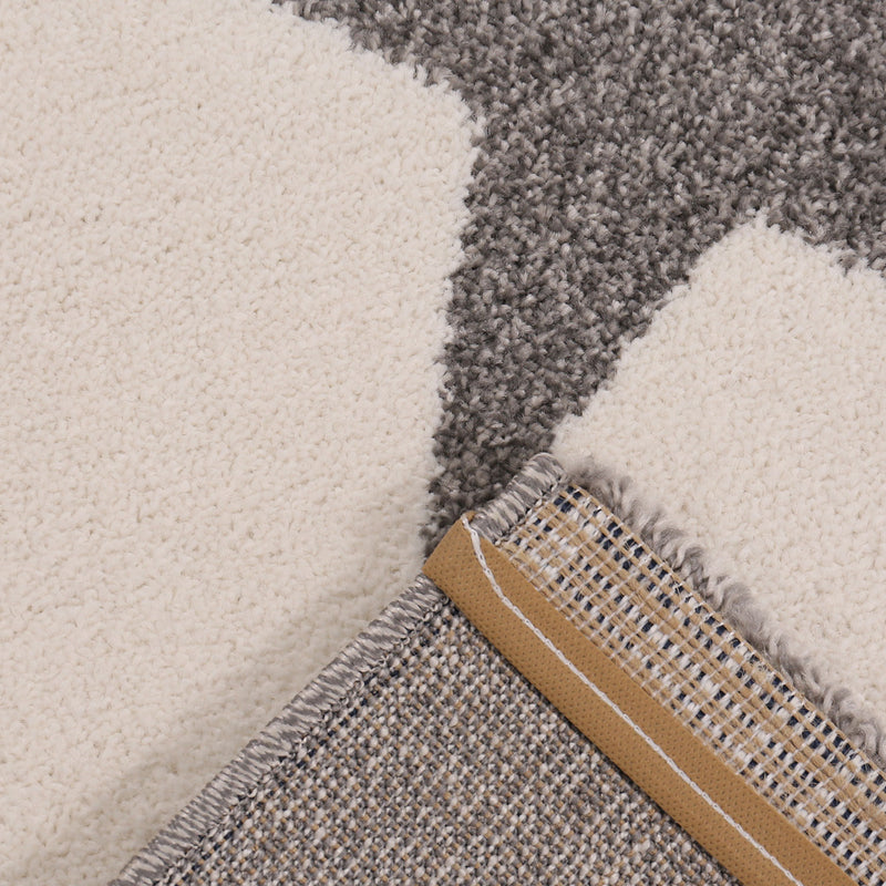 Children's Rug | Baby Rug | Patchwork Cloud, Heart, Stars, Moon, Dots | Children's Rug for Girls and Boys | Rug for Children's Room | Color: Gray, Beige & Cream-zoom-