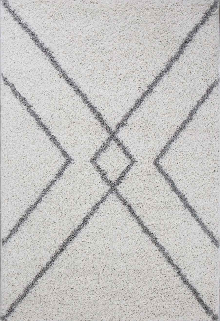 High-pile rug, soft living room shaggy Scandinavian style diamond pattern-zoom-4