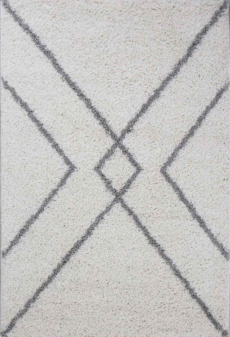 High-pile rug, soft living room shaggy Scandinavian style diamond pattern-zoom-