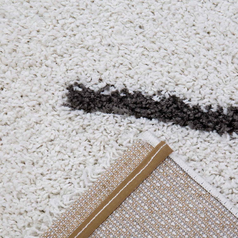 Hochflor Teppich, Weicher Wohnzimmer Shaggy Skandinavischer Stil Raute-zoom-