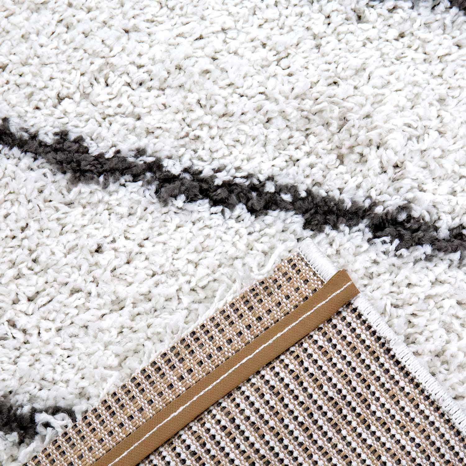 Hochflor Teppich, Weicher Wohnzimmer Shaggy Skandinavischer Stil Streifen-zoom-3