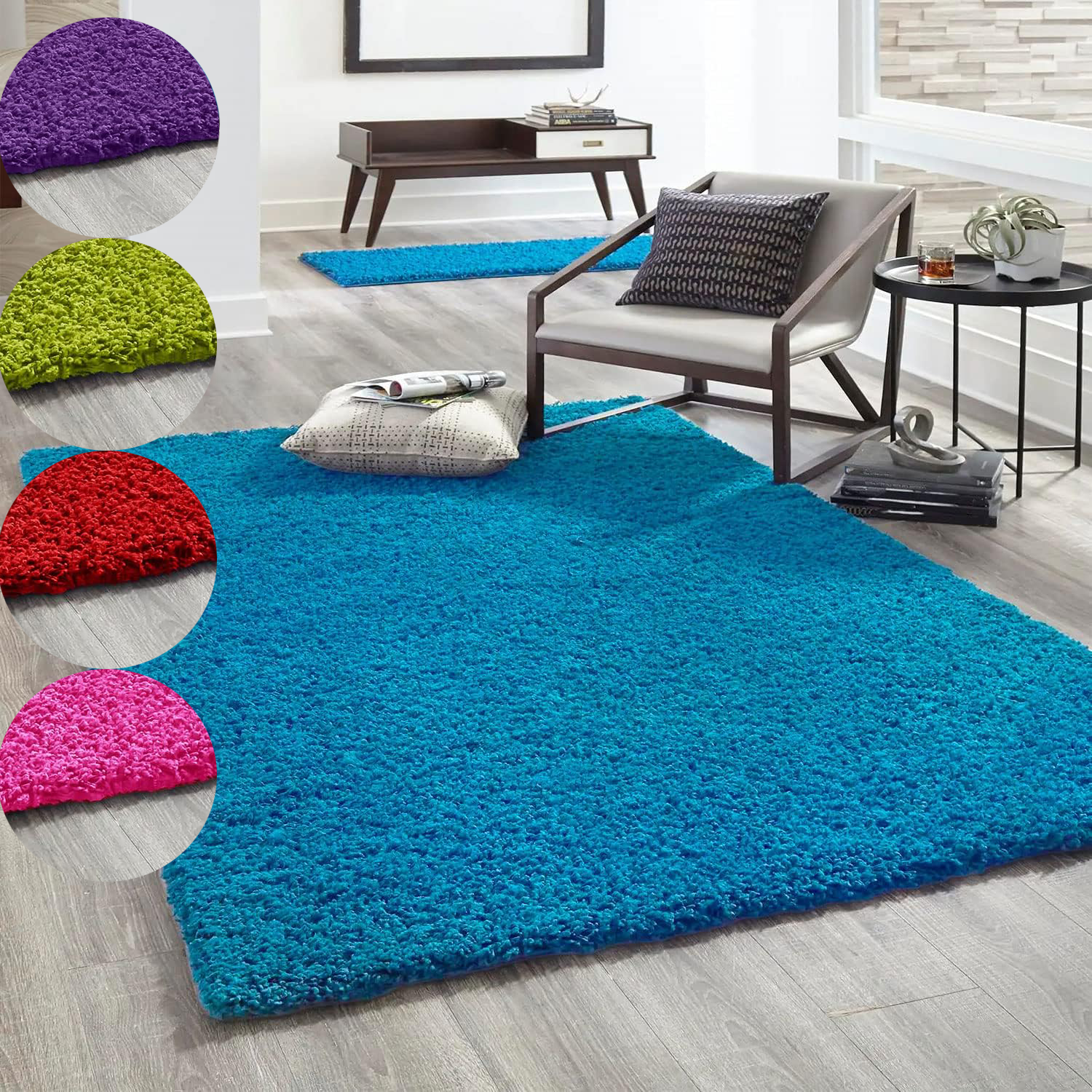 High-pile rug Prime Shaggy long pile living room bedroom round colored-zoom-16