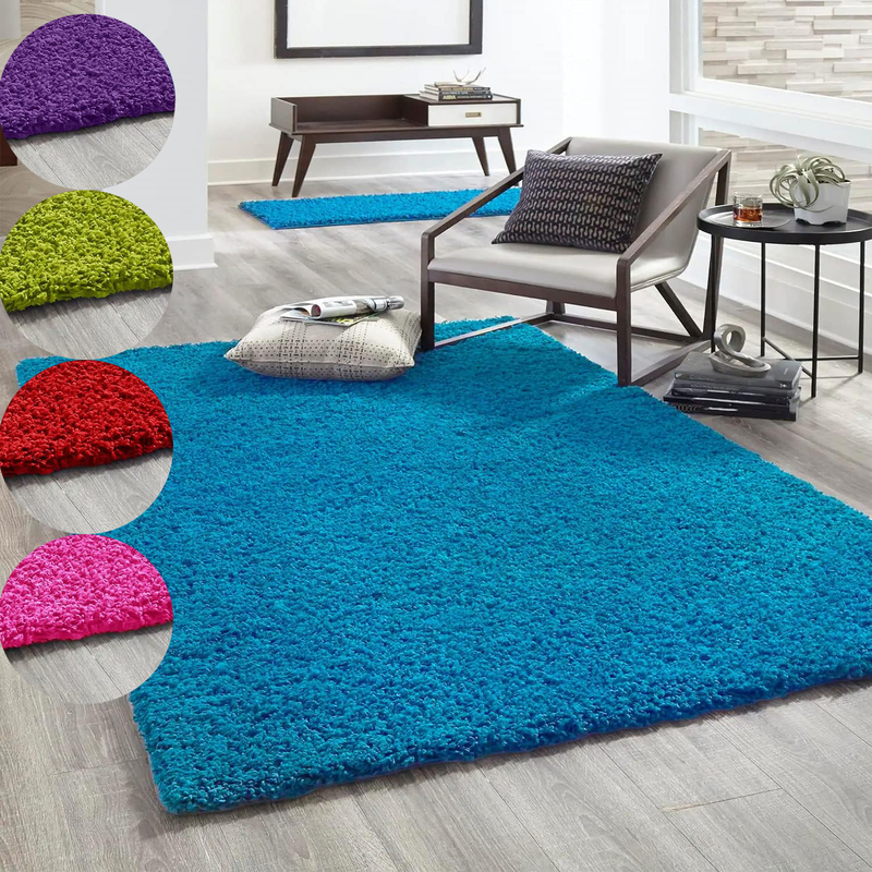 High-pile rug Prime Shaggy long pile living room bedroom round colored-zoom-