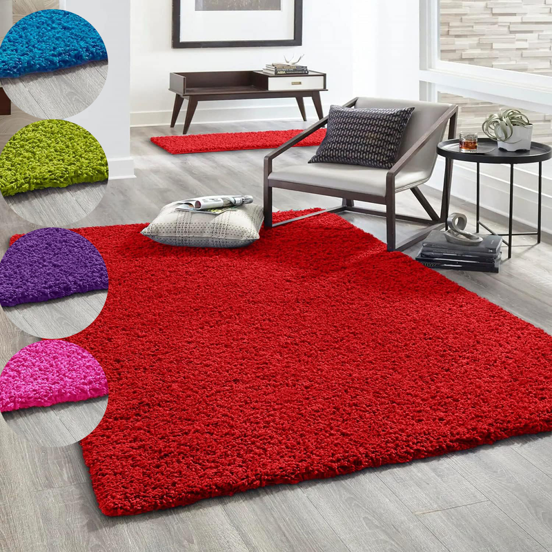 High-pile rug Prime Shaggy long pile living room bedroom round colored-zoom-