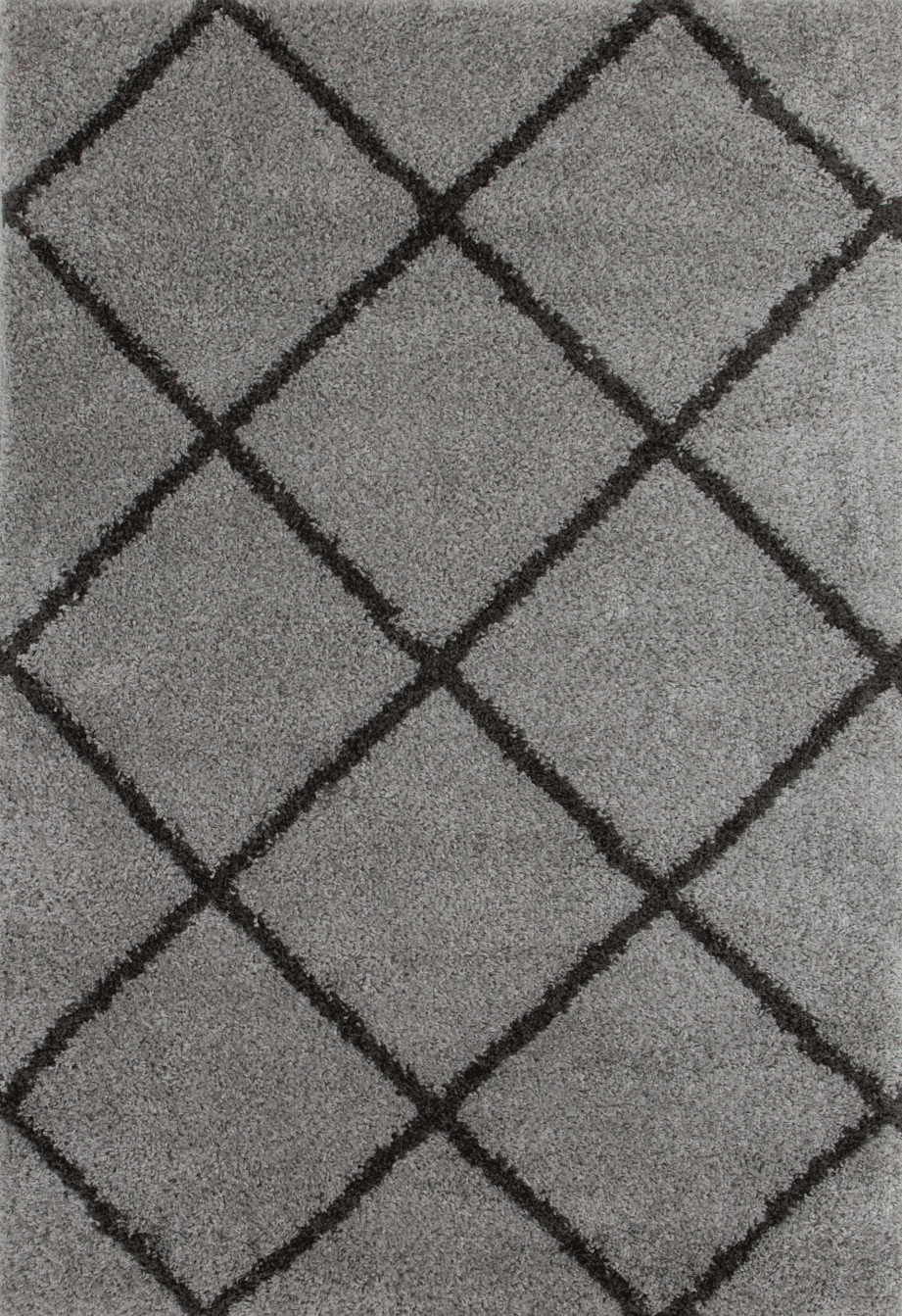 High-pile rug living room shaggy diamond pattern grey anthracite Scandi design durable ethnic-zoom-6
