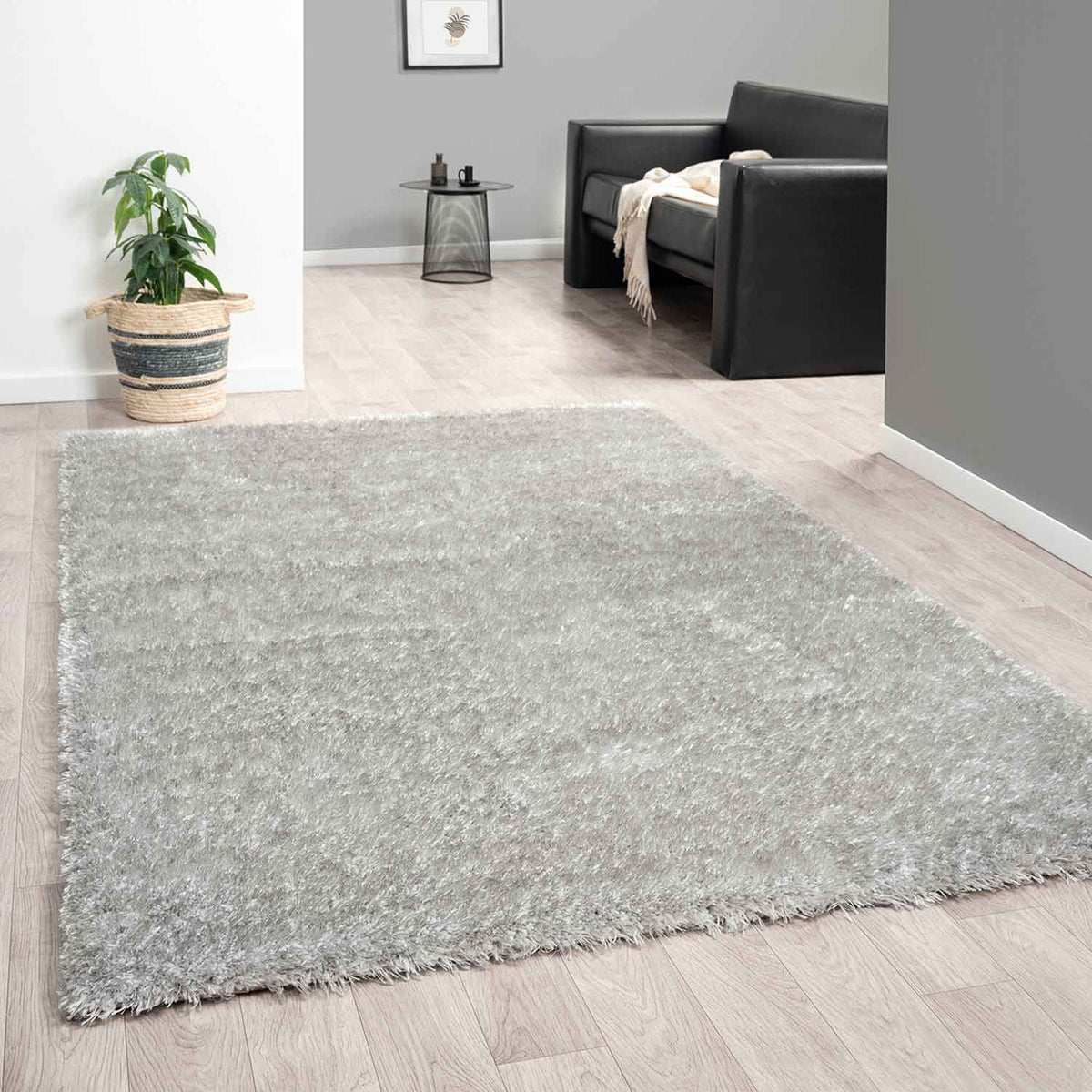 High-pile shaggy rug for living room, super soft, pastel colors, solid colors