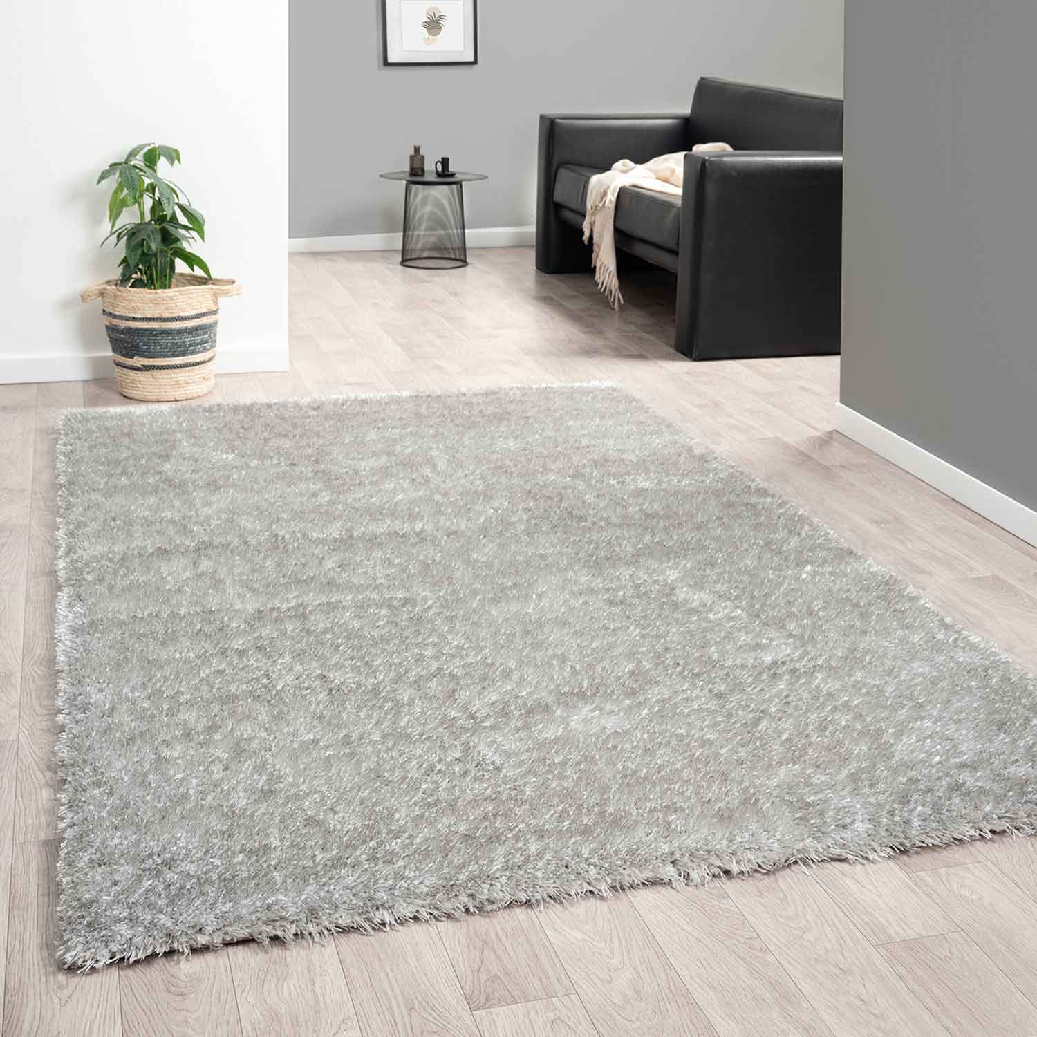 High-pile shaggy rug for living room, super soft, pastel colors, solid colors-zoom-9