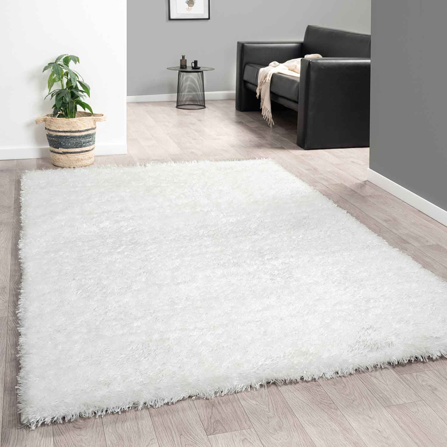 High-pile shaggy rug for living room, super soft, pastel colors, solid colors-17