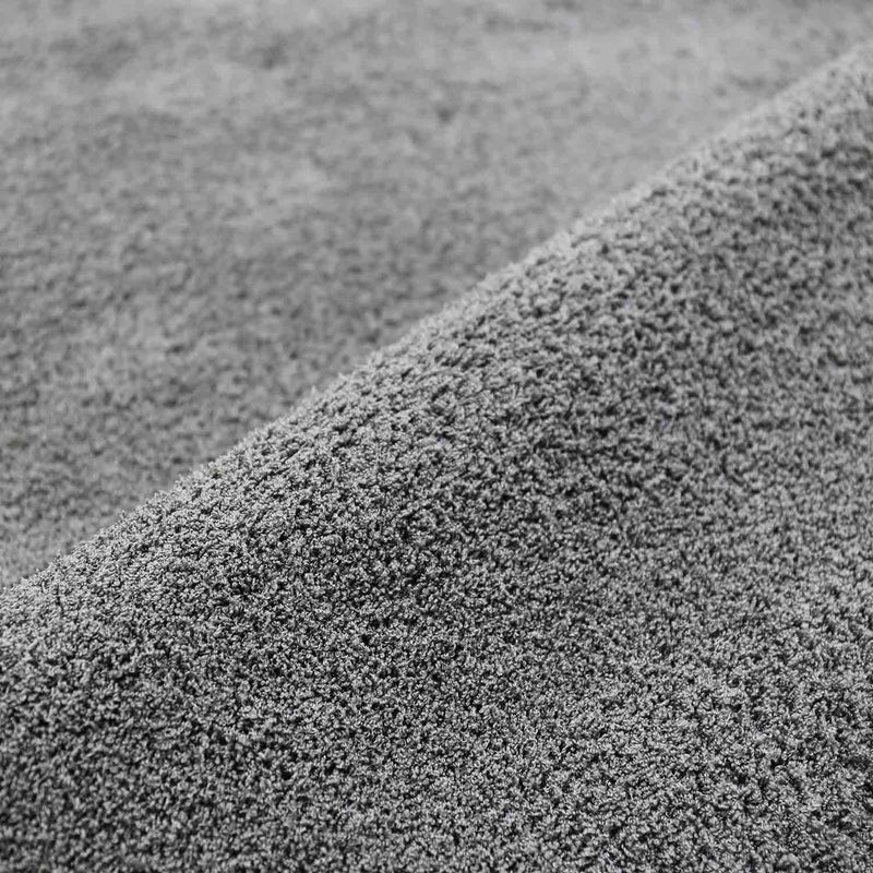 High-pile living room rug in grey, fluffy, microfiber, super soft-zoom-