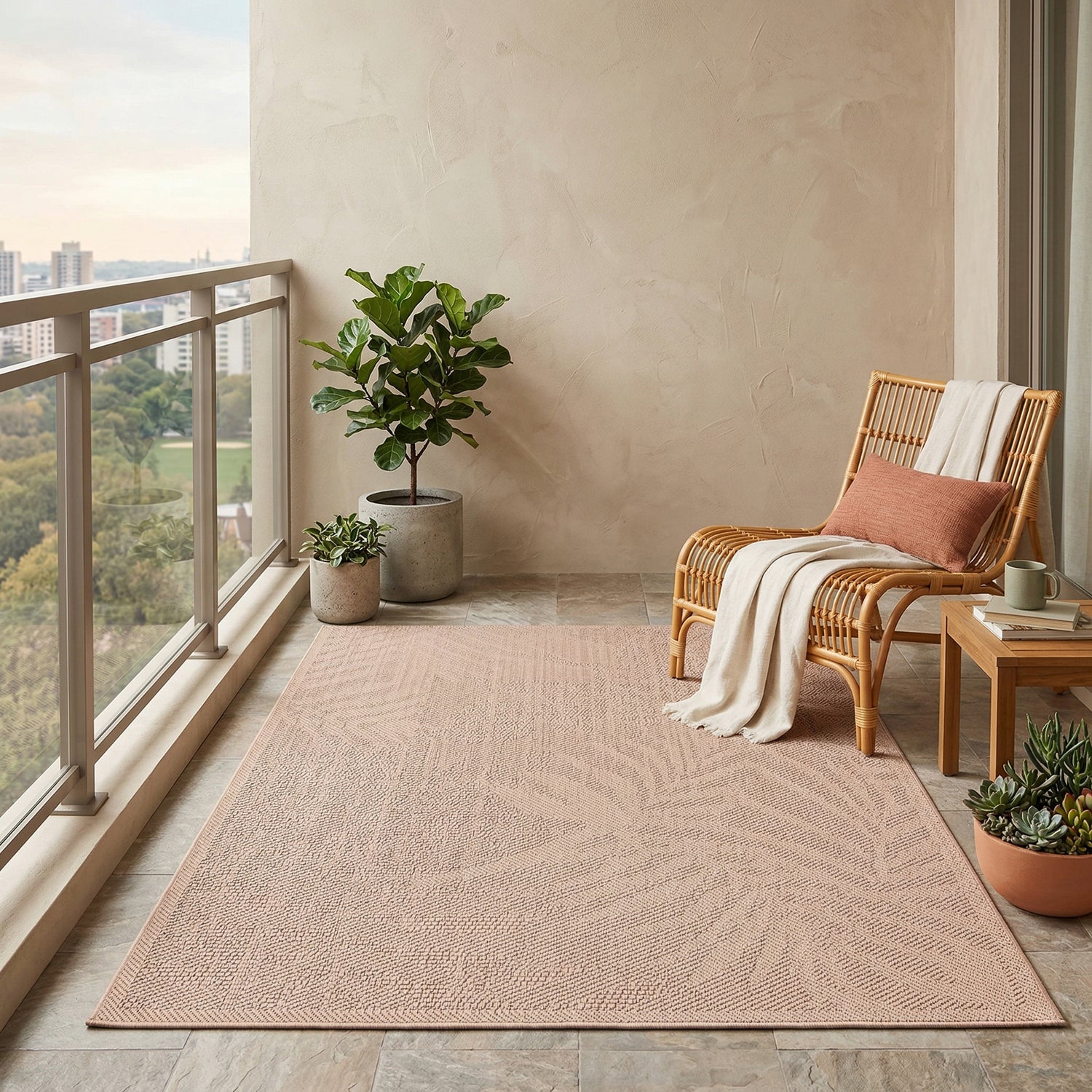 Indoor and outdoor carpet for kitchens, patios & balconies in beige