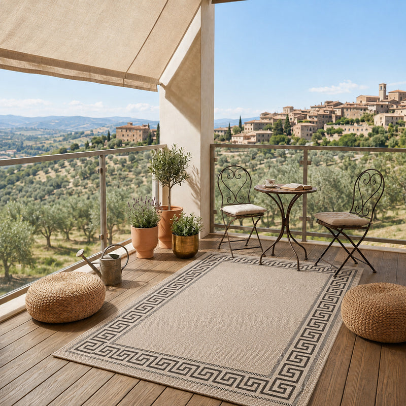 Indoor and outdoor carpet, patio & balcony, kitchen carpet, border, beige-zoom-