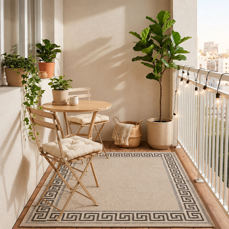 Indoor and outdoor carpet, patio & balcony, kitchen carpet, border, beige-zoom-