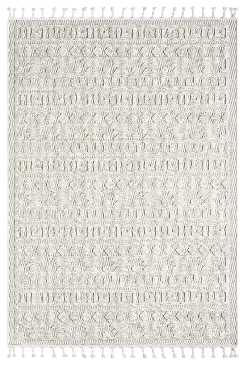 Boho rug for living room, bedroom, balcony, kitchen, terrace, hallway, 3D cream-zoom-