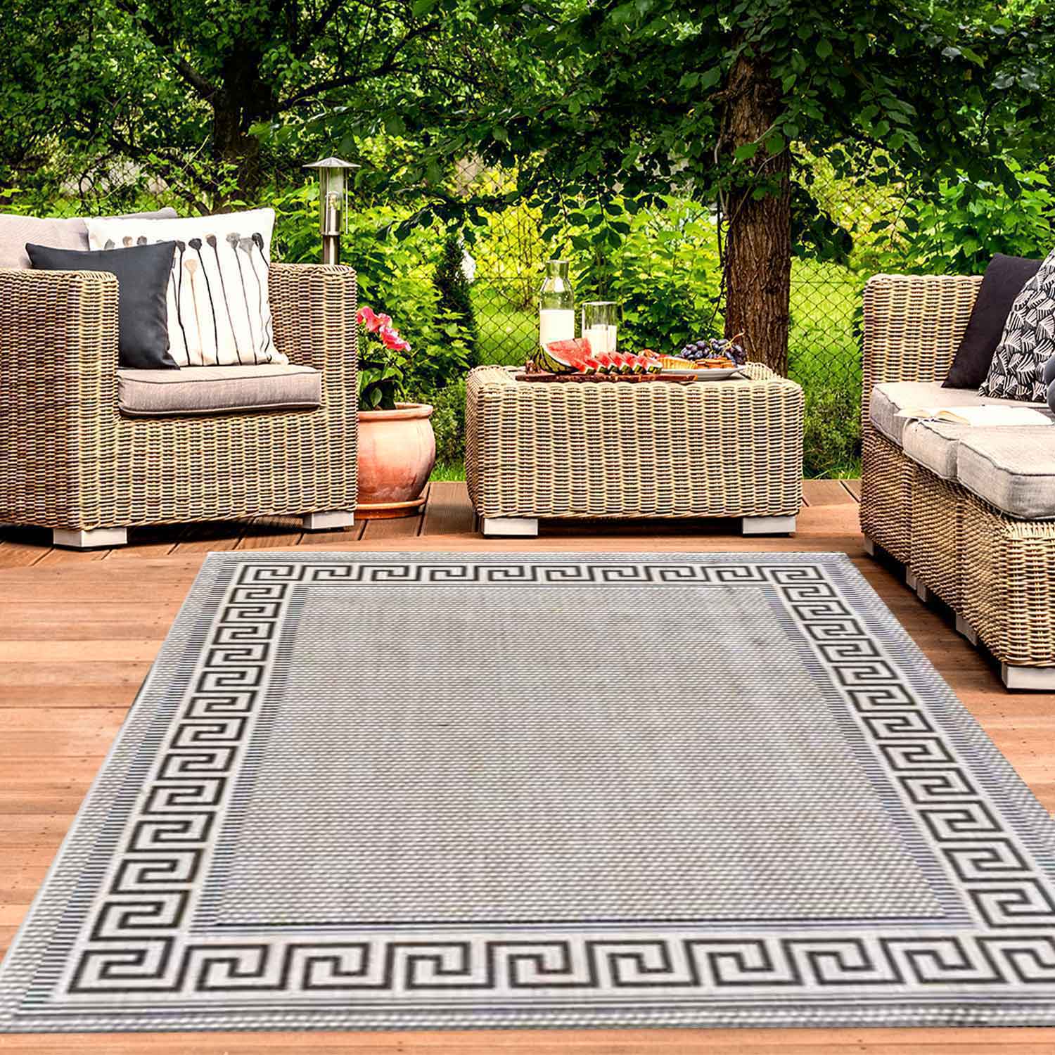 Indoor and outdoor carpet, patio & balcony, kitchen carpet, border, beige-zoom-1