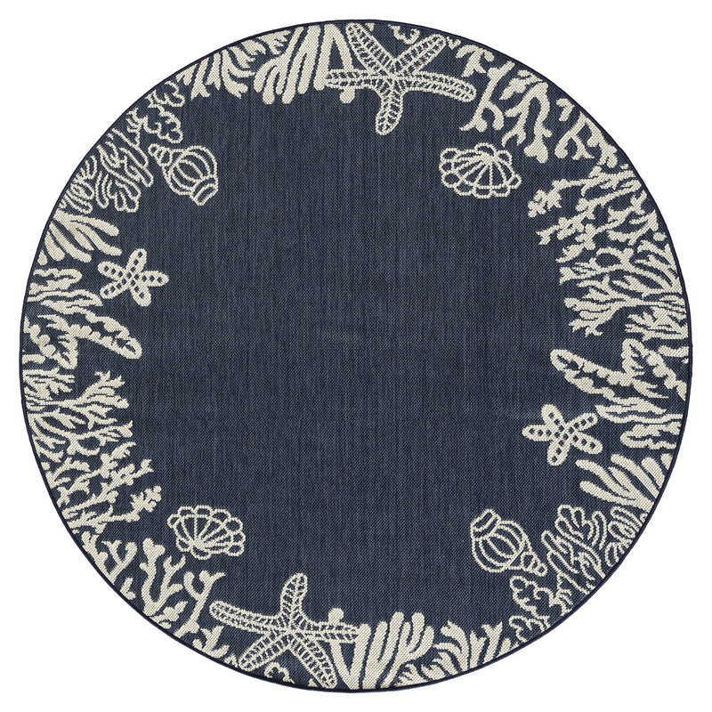 Indoor and outdoor rug, patio & balcony, kitchen rug, sea design, shells, turquoise-zoom-