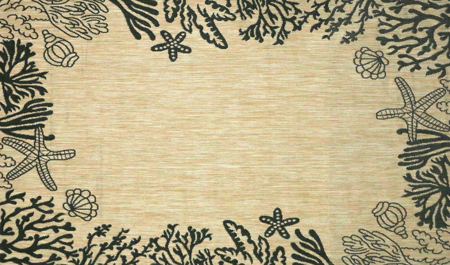Indoor and outdoor rug, patio & balcony, kitchen rug, sea design, shells, turquoise-10