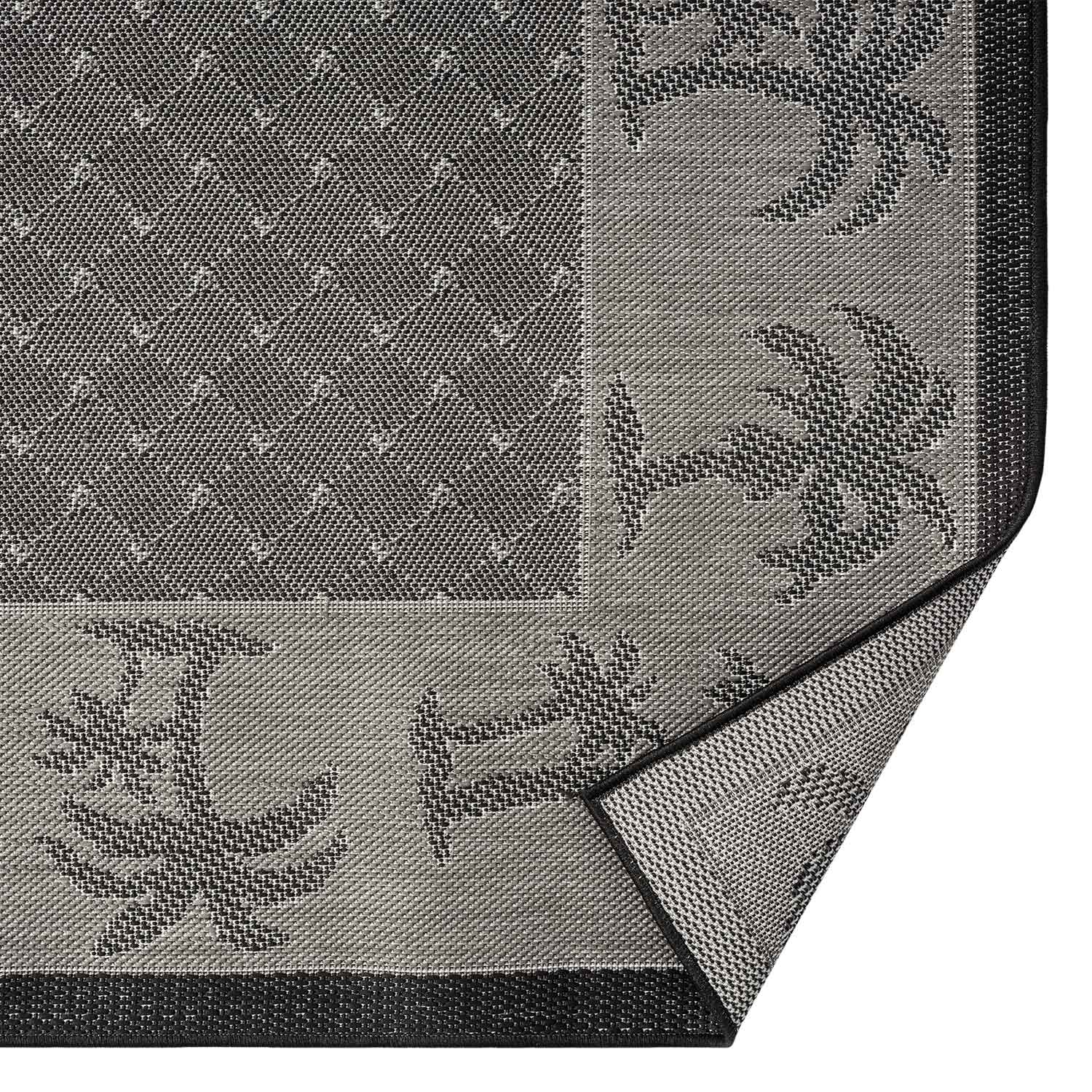 Indoor and outdoor rug, patio & balcony, kitchen rug, mini palm trees, black-zoom-2