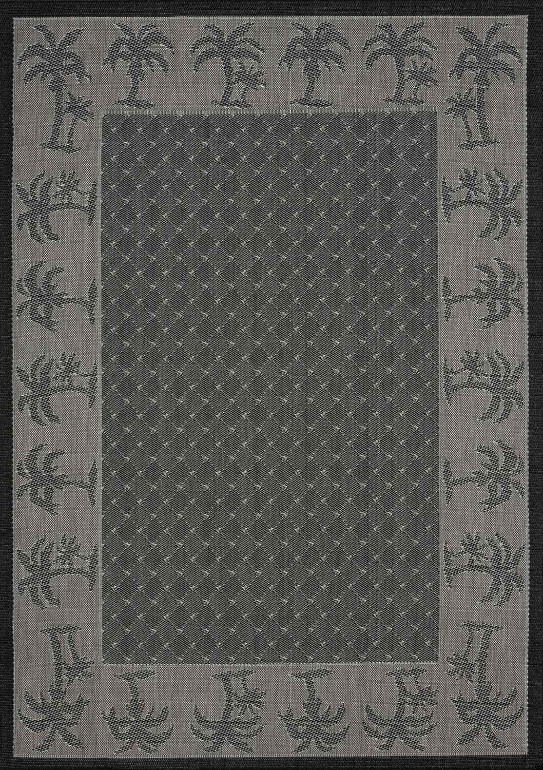 Indoor and outdoor rug, patio & balcony, kitchen rug, mini palm trees, black