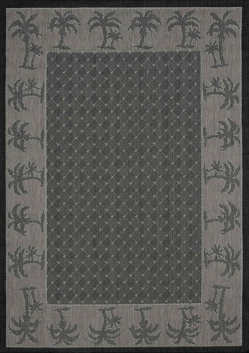 Indoor and outdoor rug, patio & balcony, kitchen rug, mini palm trees, black-zoom-