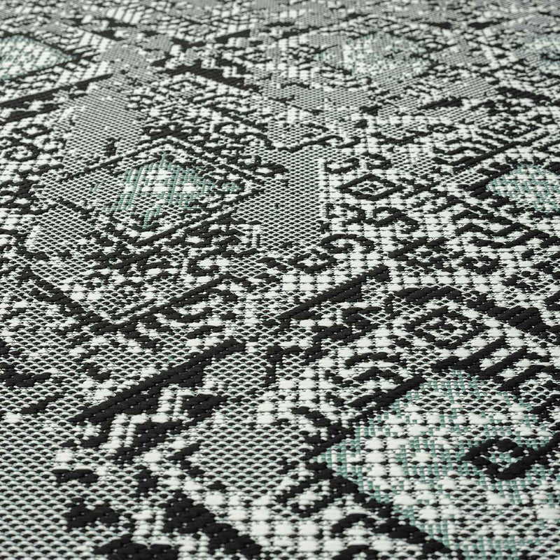Indoor and outdoor rug, patio & balcony, kitchen rug, diamond design, black & green-zoom-