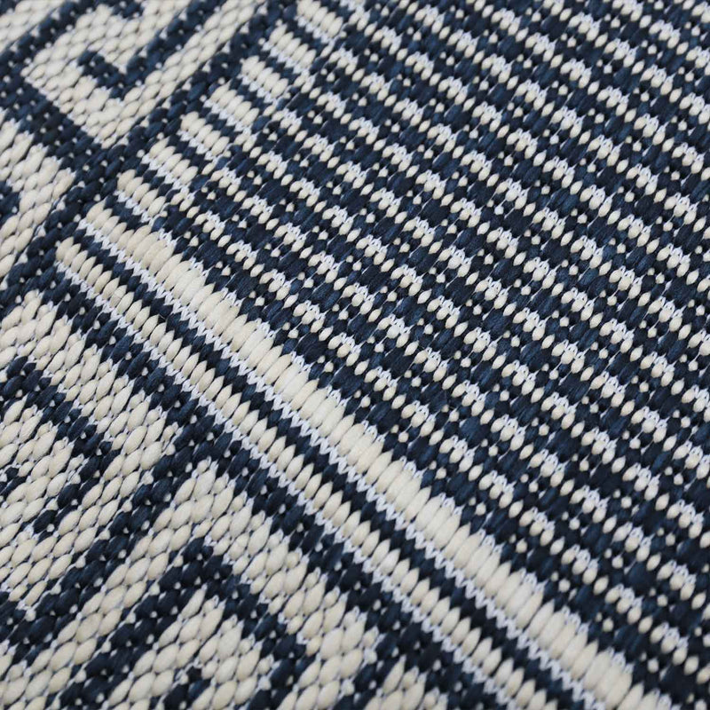 Indoor and outdoor flatweave rugs for balcony, kitchen, border look in blue & turquoise-zoom-