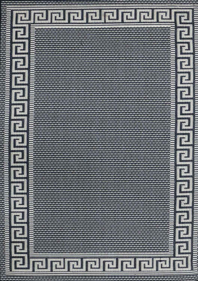 Indoor and outdoor flatweave rugs for balcony, kitchen, border look in blue & turquoise-zoom-
