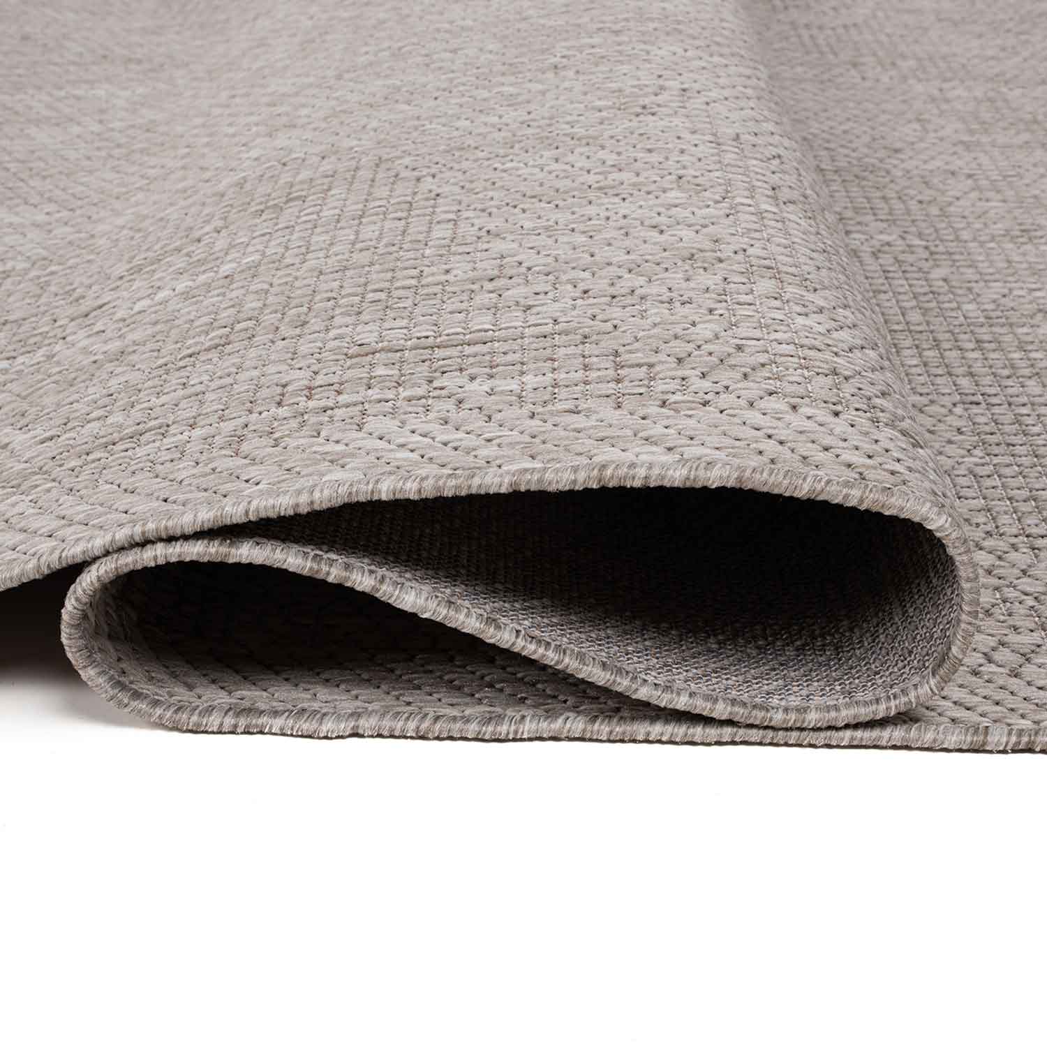 Indoor and outdoor flatweave rugs for patios, natural look in grey & beige-8