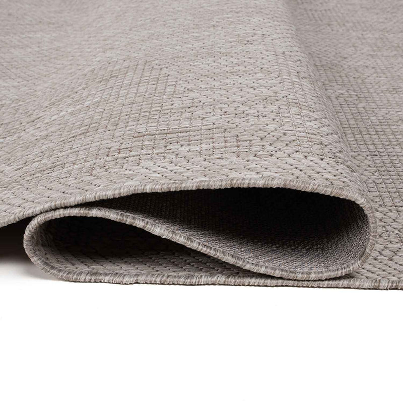 Indoor and outdoor flatweave rugs for patios, natural look in grey & beige-zoom-